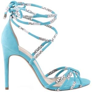 Alexandre Birman Strappy Suede/Snakeskin Sandal